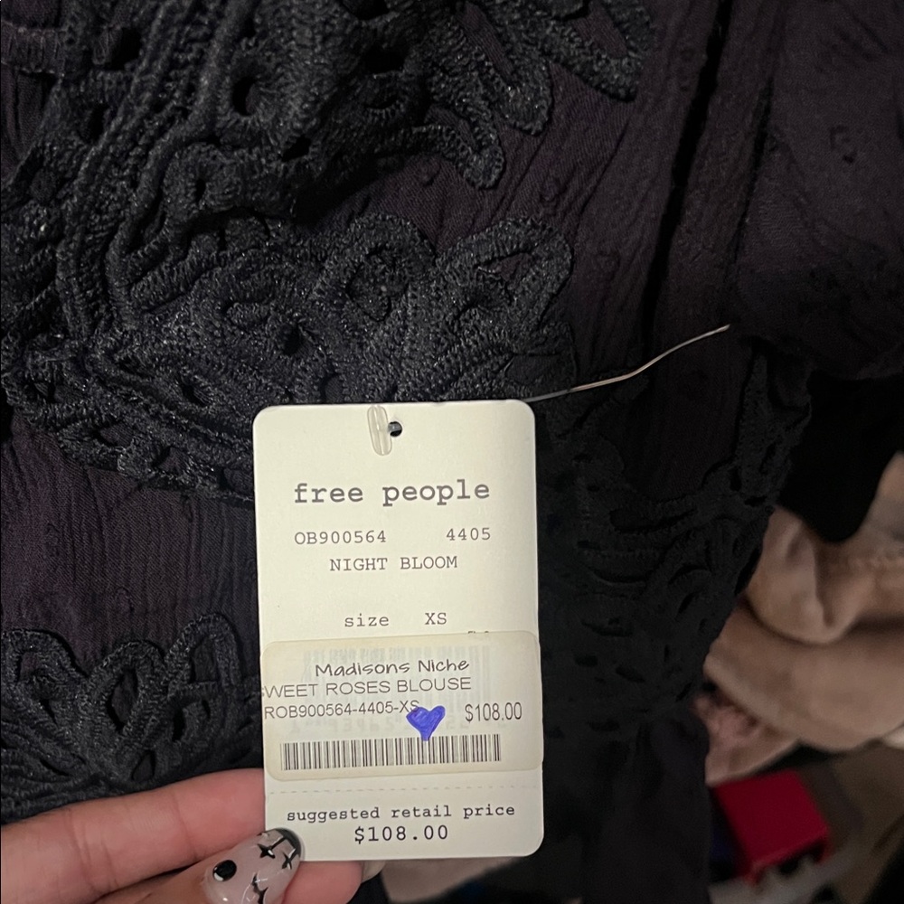 Free People Deep Purple Lace Blouse - Picture 2 of 3